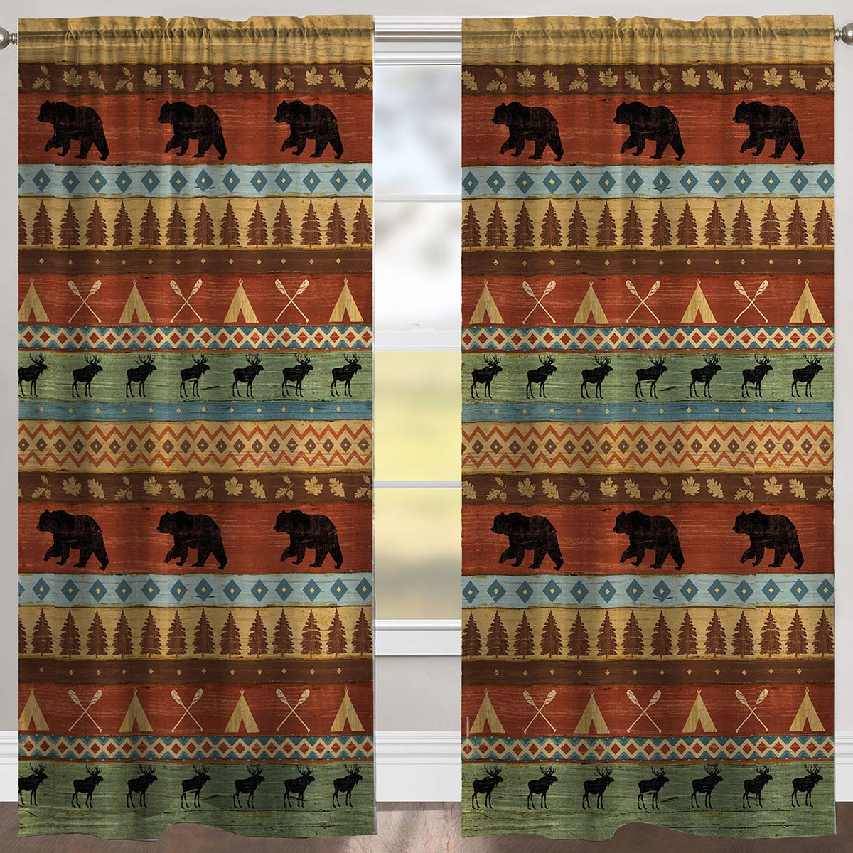 Bear and Moose Crossing Room Darkening Drape - OUT OF STOCK UNTIL 10/20/2026