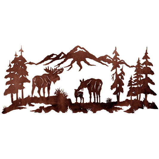 Moose Family Metal Wall Art