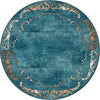 Prairie Scrolls Turquoise Rug - 8 Ft. Round