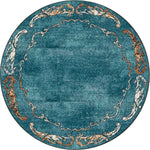 Prairie Scrolls Turquoise Rug - 8 Ft. Round
