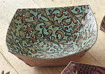 Tooled Leather Bowls - Turquoise