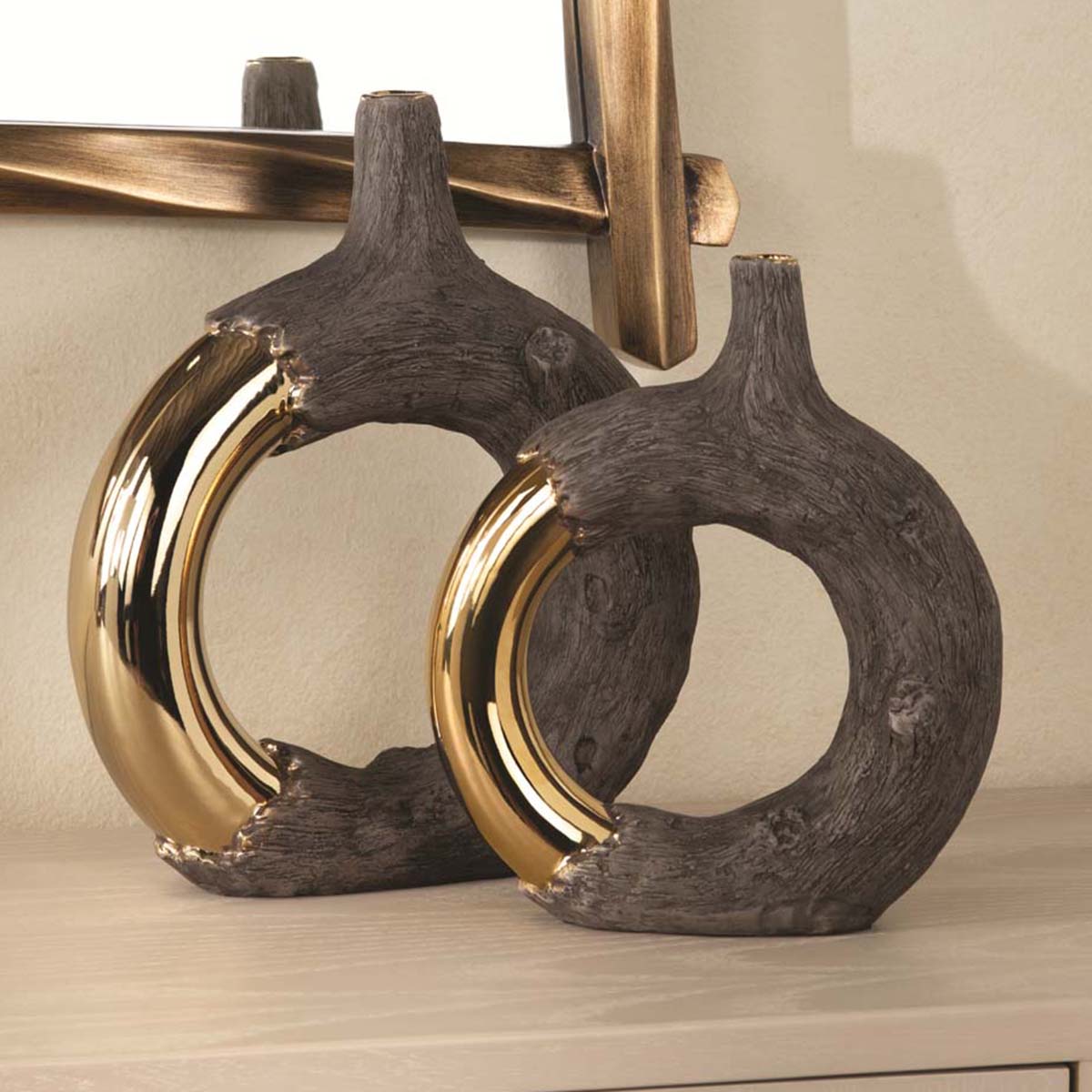 Golden Peak Ceramic Vases - Set of 2 - OUT OF STOCK UNTIL 11/23/2026
