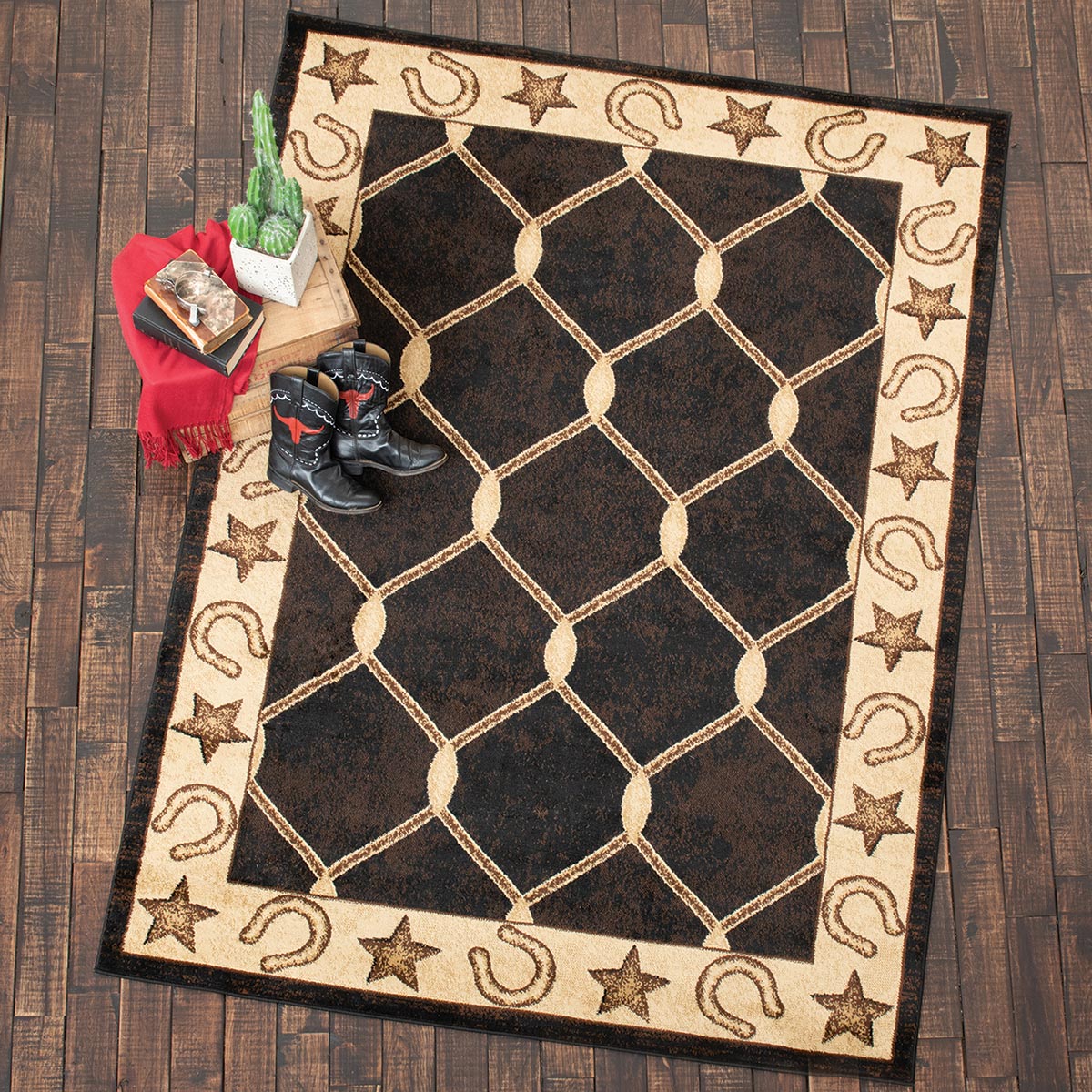Horseshoe & Star Rug - 2 x 8