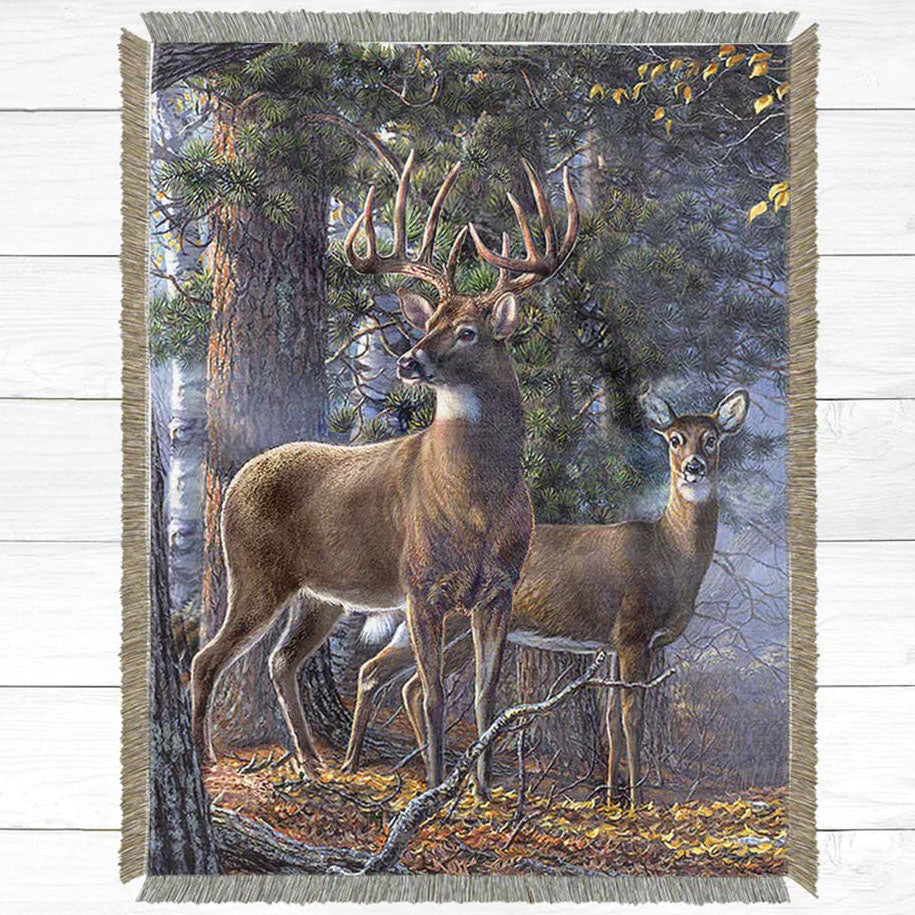 Morning Deer Throw Blanket - Small