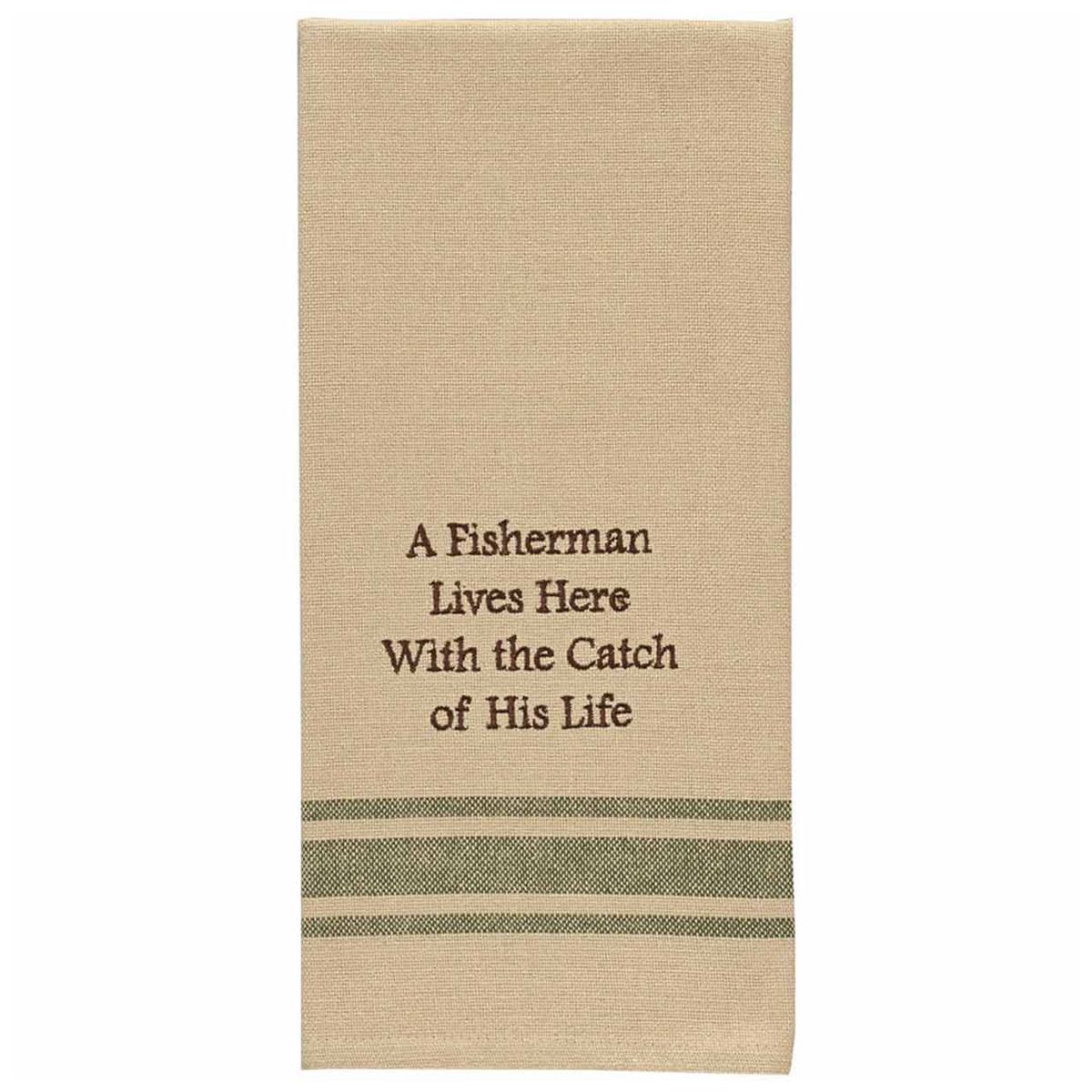 Fisherman's Catch Embroidered Dishtowels - Set of 6