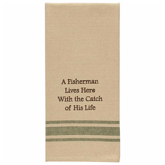 Fisherman's Catch Embroidered Dishtowels - Set of 6