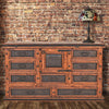 Tooled Leather 72 Inch Buffet