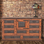 Tooled Leather 72 Inch Buffet