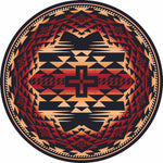Rustic Cross Burnt Red Rug - 8 Ft. Round