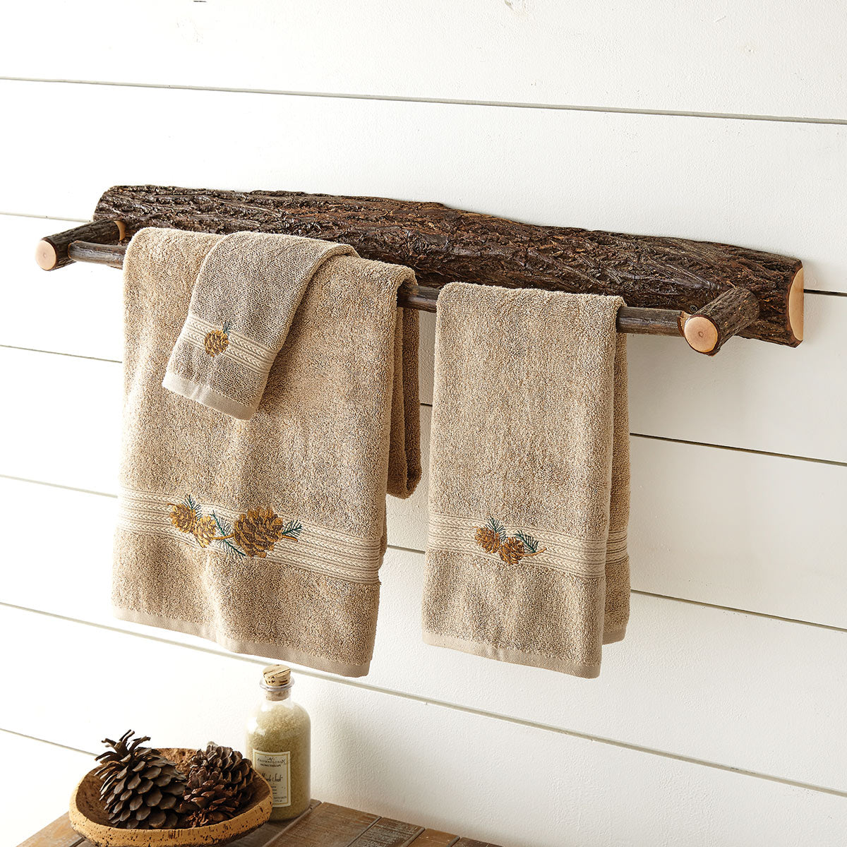 Hickory Towel Bar - 36 Inch | Black Forest Decor