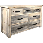 Lima Sawn 7 Drawer Dresser with Iron & Clear Lacquer