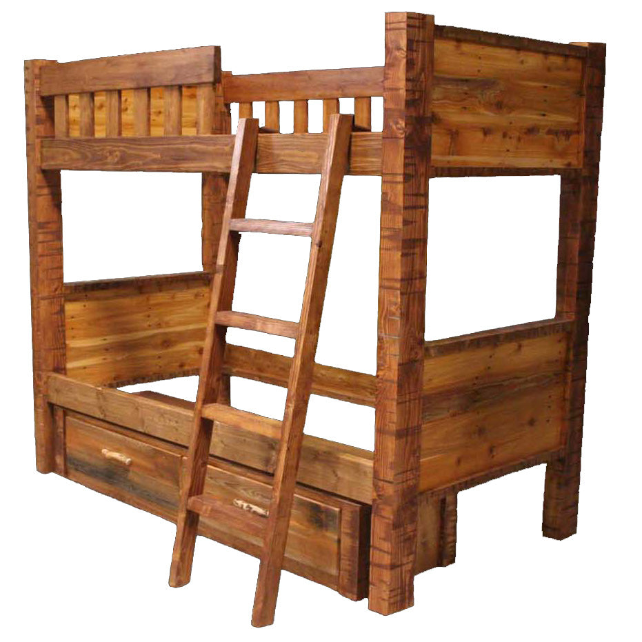 Barnwood Straight Leg Bunkbed - Full/Queen