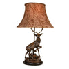 English Deer Table Lamp with Pheasant Shade - Right Facing