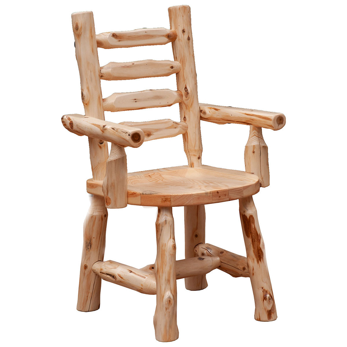 Cedar Log Ladderback Arm Chair
