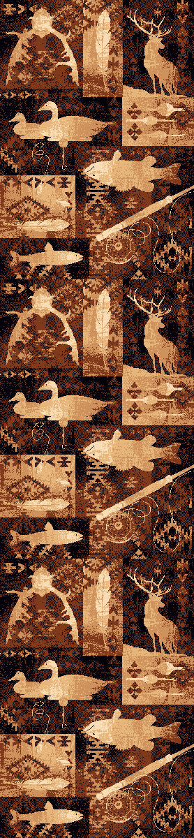 Hunt & Fish Blocks Rug - 2 x 7
