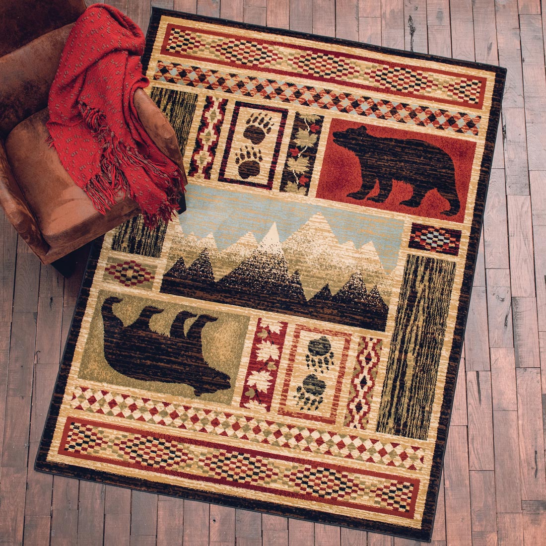 Mountain Escape Bear Rug - 8 x 10