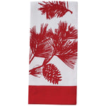 Red Pinecone Branch Dishtowel - Set of 2