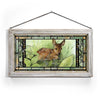 Mosaic Fawn Stained Glass Wall Art with White Frame