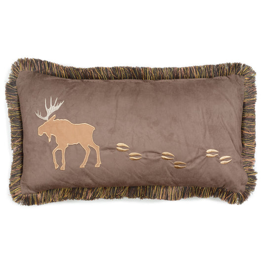 Moose Fringed Accent Pillow