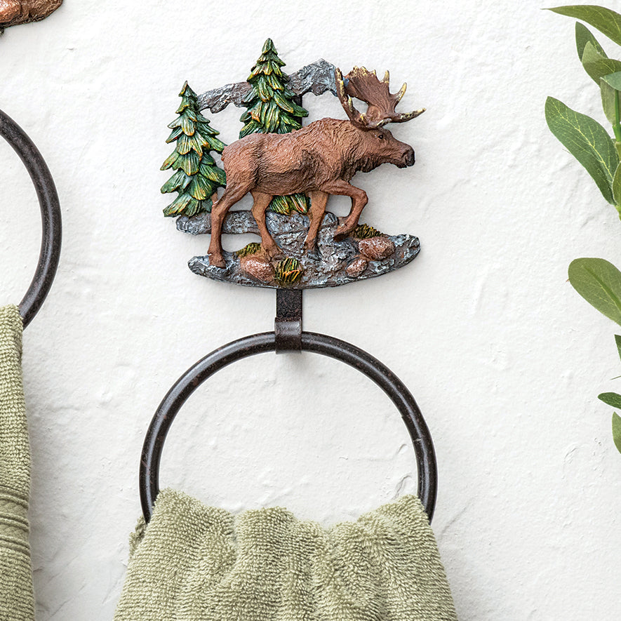 Rocky Mountain Moose Towel Ring