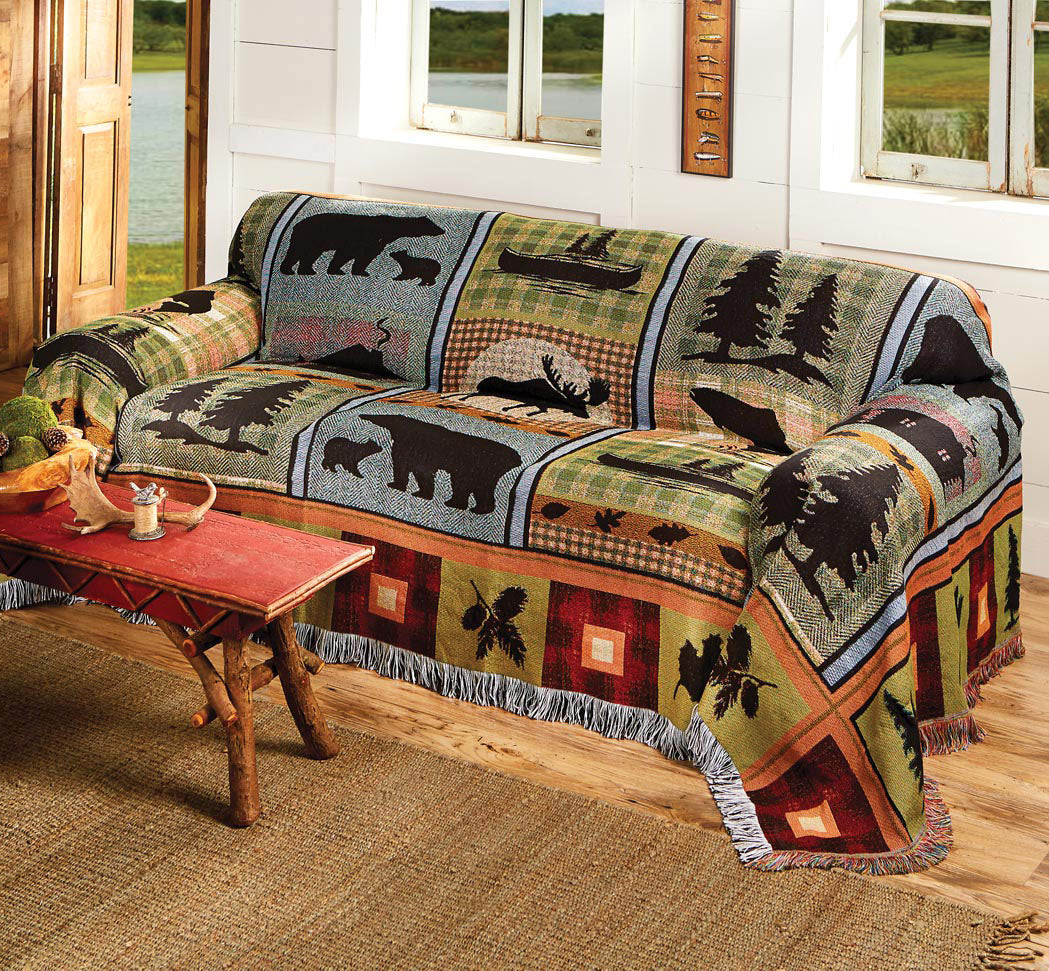 Moose & Bear Lake Tapestry Sofa Cover - CLEARANCE
