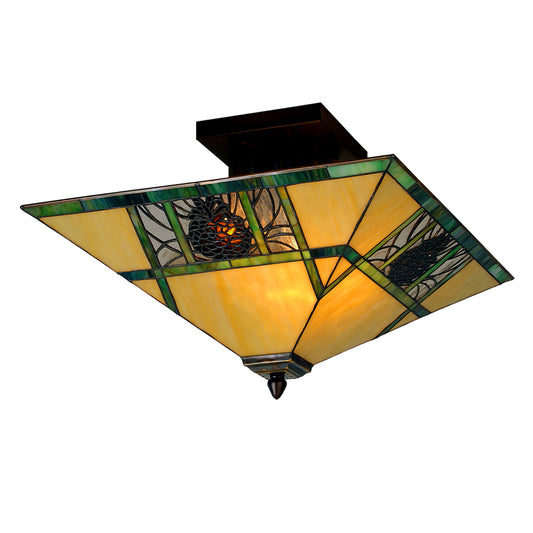 Pinecone Panes Flush Mount Light Fixture