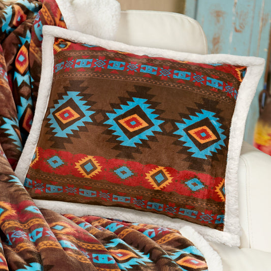 Turquoise Diamond Plush Pillow - OVERSTOCK