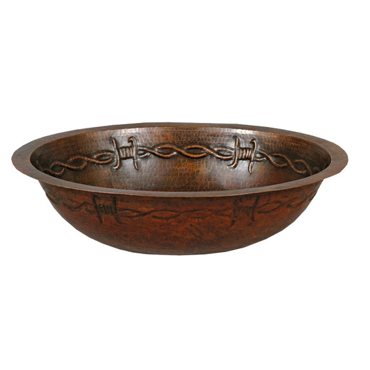 Barbed Wire Oval Copper Sink