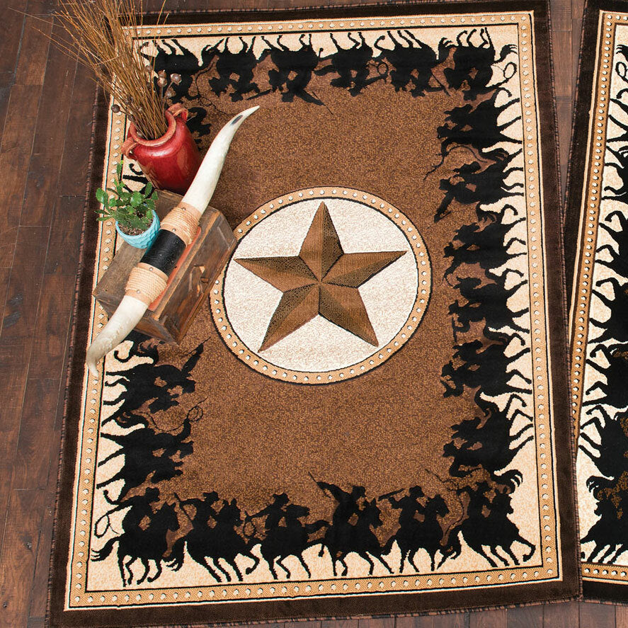 Lone Star Riders Chocolate Rug - 8 x 10