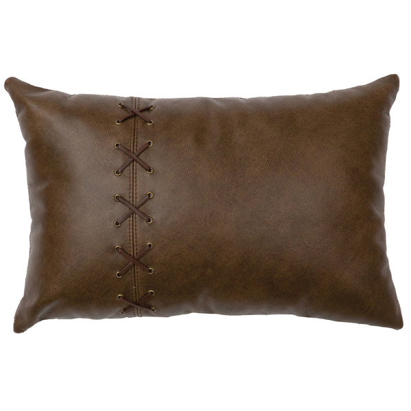 Caribou Leather and Deerskin Laced Pillow - Fabric Back