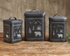 Black Bear Metal Canisters - Set of 3