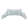 Blue Ice Velvet Long Ruffled Pillow