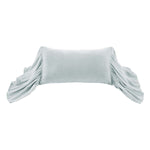 Blue Ice Velvet Long Ruffled Pillow