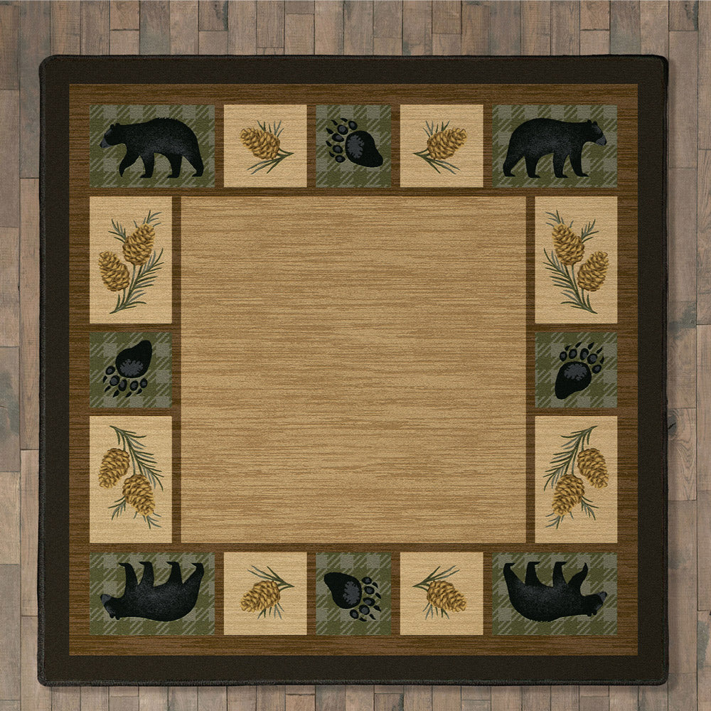 Black Bear Cottage Rug - 8 Ft. Square