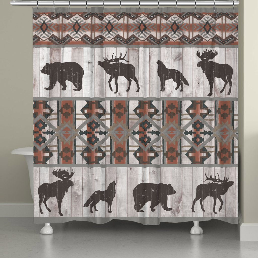 Tribal Wildlife Shower Curtain - OUT OF STOCK UNTIL 09/09/2026