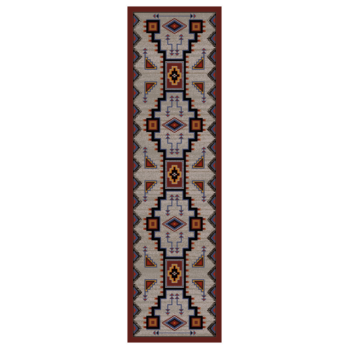 Tribal Rain Blue Rug - 2 x 8
