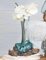 Organic Blown Glass & Root Vase