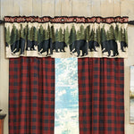 Arrowhead Plaid Bear Lined Valance - CLEARANCE