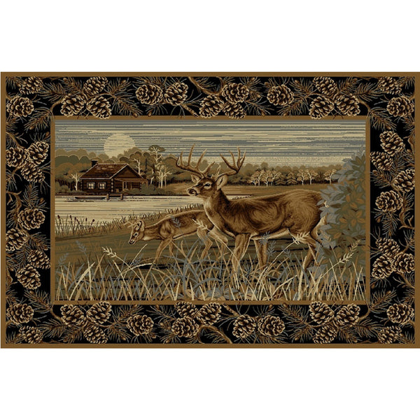 Lake Cabin Deer Rug - 2 x 7