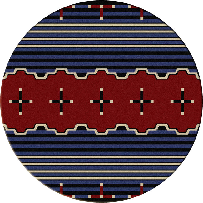 Big Chief Blue Rug - 8 Foot Round