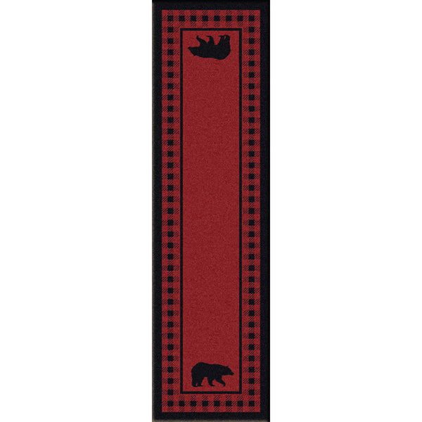 Bear Refuge Red Rug - 2 x 8 - OVERSTOCK