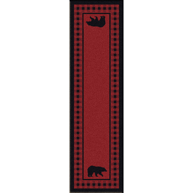 Bear Refuge Red Rug - 2 x 8 - OVERSTOCK