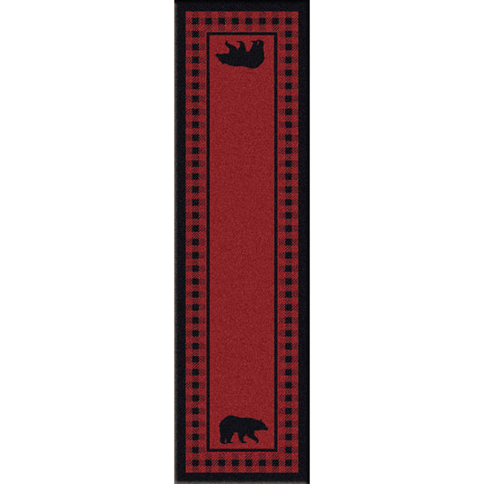 Bear Refuge Red Rug - 2 x 8 - OVERSTOCK