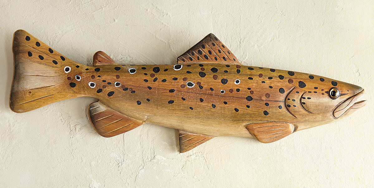Brown River Trout Hand Carved Wall Hanging - OUT OF STOCK