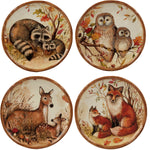 Autumn Wildlife Canape Plates - Set of 4