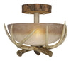 Rustic Antler Semi Flush Ceiling Light - 12 Inch- SALE