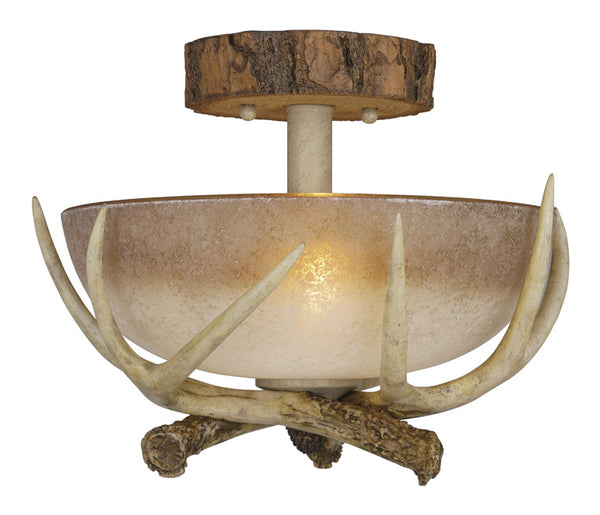 Rustic Antler Semi Flush Ceiling Light - 12 Inch- SALE