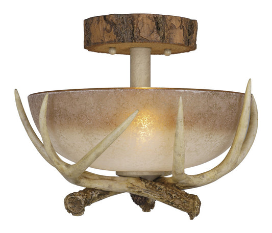 Rustic Antler Semi Flush Ceiling Light - 12 Inch- SALE