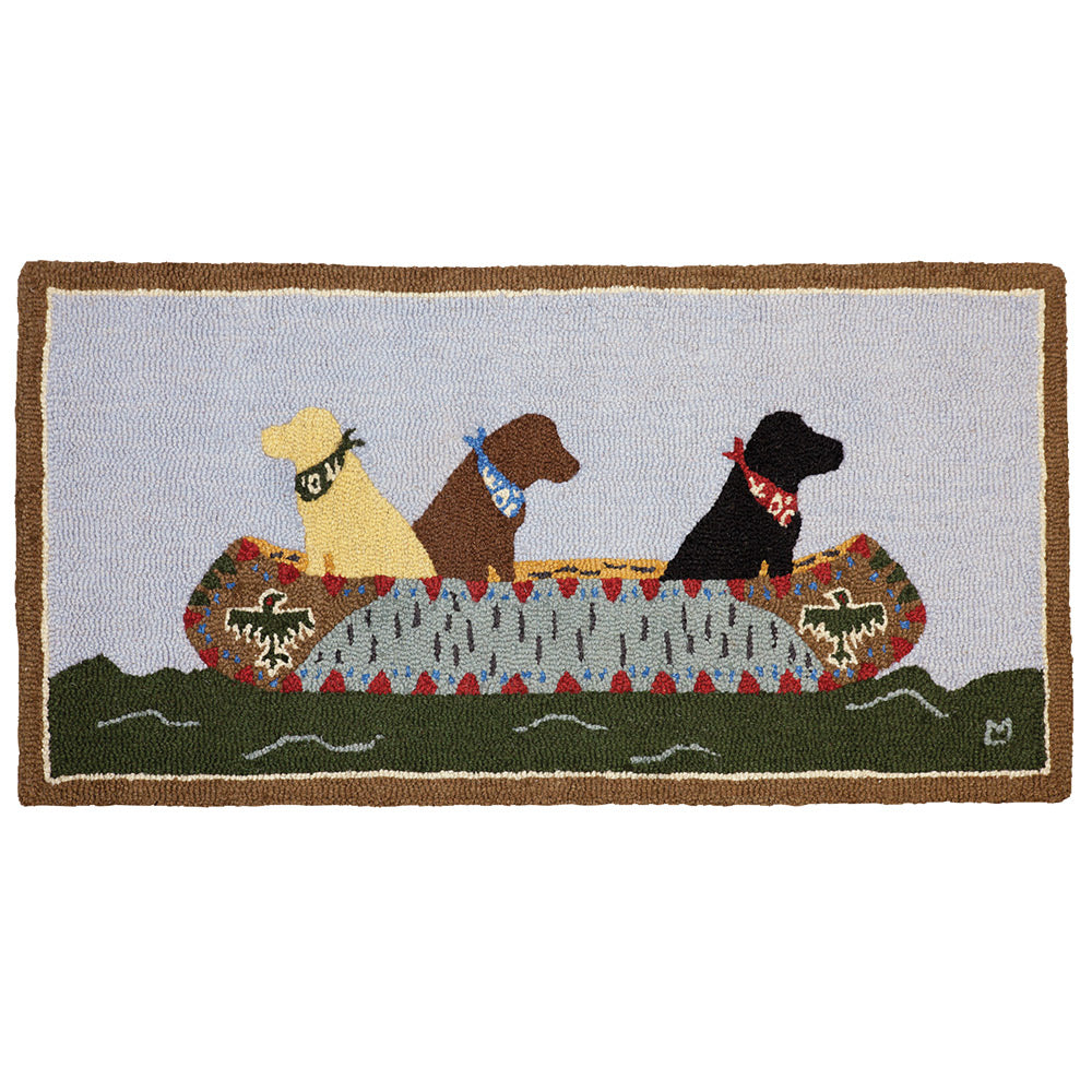White Water Labs Hooked Wool Rug