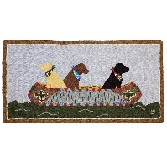 White Water Labs Hooked Wool Rug